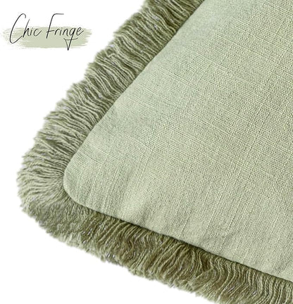 Foindtower Set of 2 Decorative Linen Fringe Lumbar Throw Pillow Covers - Image 3