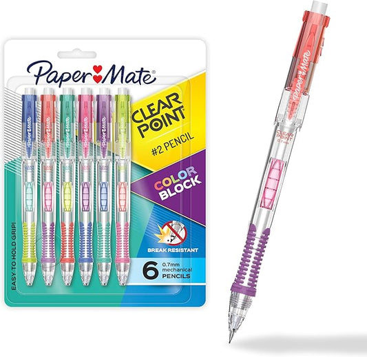 Paper Mate Clearpoint Mechanical Pencil, Break-Resistant, Color Block Edition by PaperMate