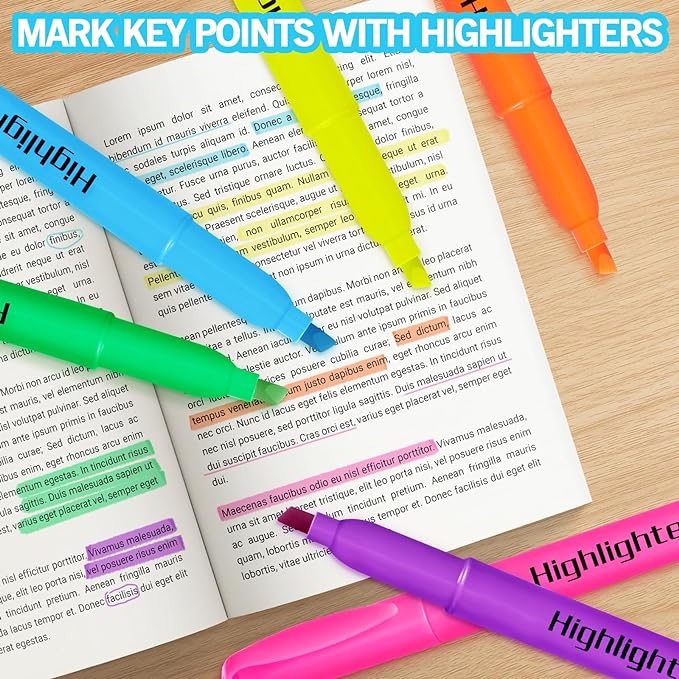 YEGEER Highlighters, Chisel Tip Dry-Quickly Highlighter Markers, Office - Image 5