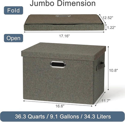 Graciadeco Large 17" 36 Quart Collapsible Stackable Storage Bins - Image 2