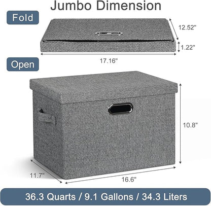 Graciadeco Large 17" 36 Quart Collapsible Stackable Storage Bins - Image 2