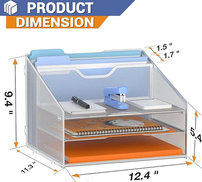 GAWERK Letter Tray Organizer, Mesh Desk File Organizer - Image 2