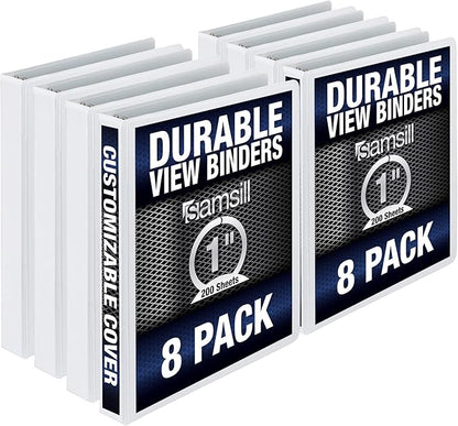 Samsill Durable 1 Inch Binder, Made in the USA, Round Ring Customizable Clear by Samsill