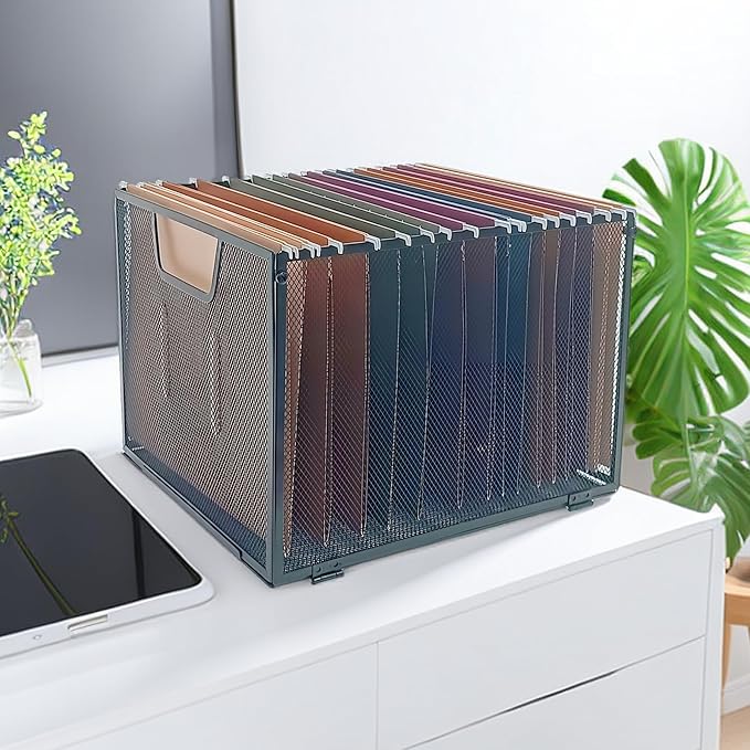 SREGGSIY Metal Mesh Hanging File Organizer, Office/School/Home File Crate - Image 5