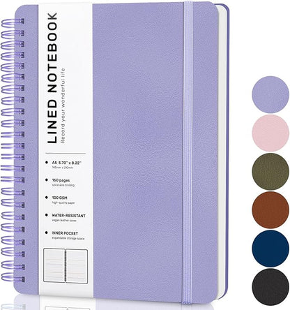 ABERLLS Purple Lined Spiral Journal Notebook by ABERLLS