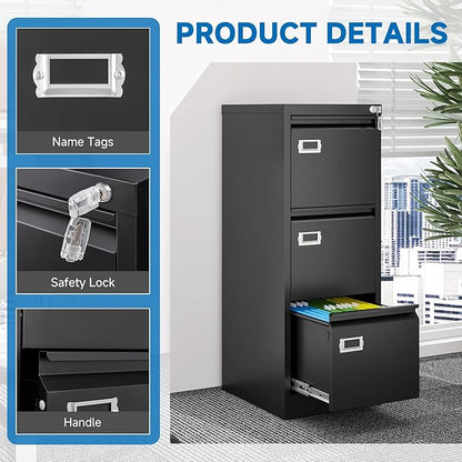 BYNSOE 3 Drawer File Cabinet - Image 8