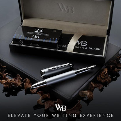 Wordsworth & Black Majesti Fountain Pen-, Luxury Case, 24K Gold Finish; 18K - Image 2