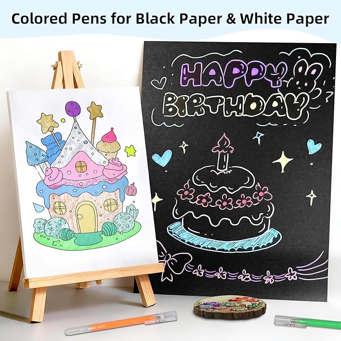 LIULIUCAI Gel Pens for Adult Coloring Book, 100 Colors Large Capacity Metallic - Image 5