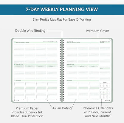 Planner Pad Spiral Bound January-December 2026/ Calendar Year 8 1/2" x 11" - Image 3