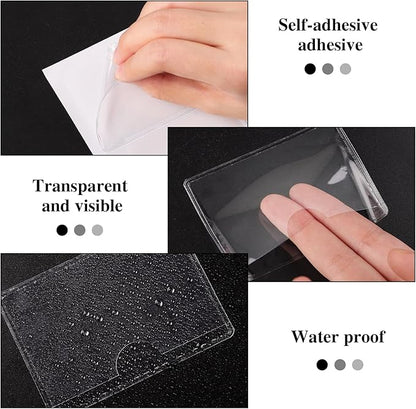 36 Pack 2" x 3" Index Card Holder Adhesive Plastic Label Holders Clear Tote Bag - Image 4