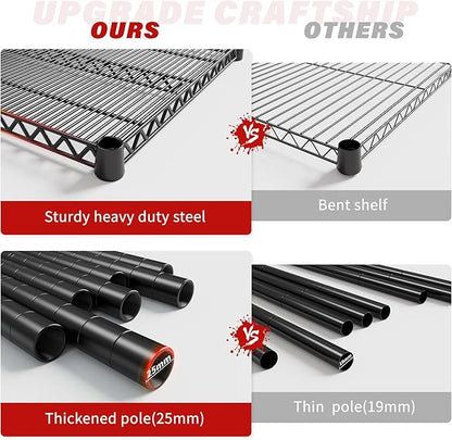 REIBII 60''W X 82.6" H Steel Heavy Duty Wire Shelving Unit - Image 5