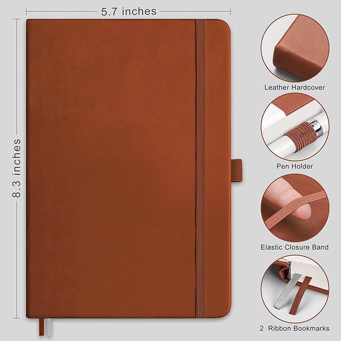 RETTACY Bullet Dotted Journal Notebook, 320 Numbered Pages, A5 Medium Size - Image 2
