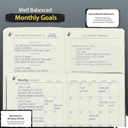 Undated Planner – 90 Day Guided Journal & Productivity Organizer, A5 Daily & - Image 4