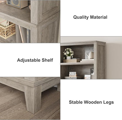 IDEALHOUSE 71" Farmhouse Bookshelf w/Adjustable Shelves & 31.5 in Whidth - Image 4