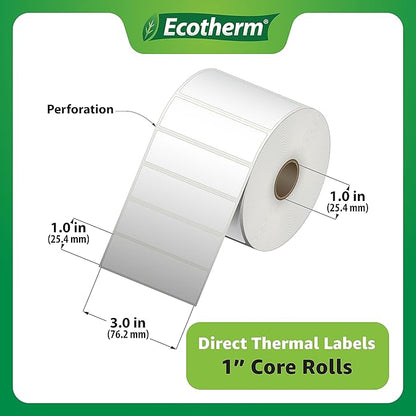 3" x 1" Thermal Labels | 4 Rolls | 5240 Labels | fits Zebra, Offnova Thermal - Image 2