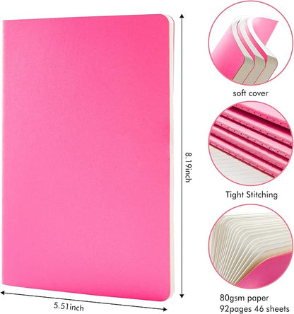 8 Pack Soft Cover Journal Bulk, Feela Notebooks College Ruled - Image 2