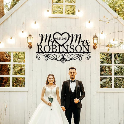 Personalized Anniversary Wedding Gift Custom Last Name Metal Sign Family Name - Image 3