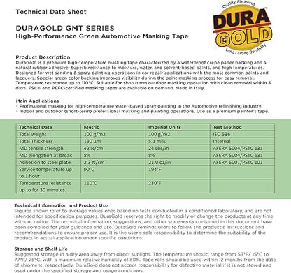 Dura-Gold Green Automotive Masking Tape 3/4 Inch, 4 Rolls - Image 6