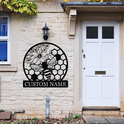 Dyoart Custom Honey Bee Metal Sign | Personalized Metal Bee Wall Art | Custom - Image 5