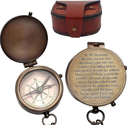 Engraved Compass, Gift for Husband, Anniversary, Wedding Gift for Him, Long - Image 4