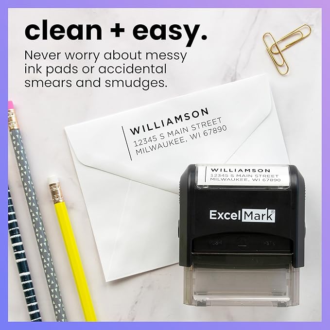 ExcelMark Personalized Return Address Stamp – Custom Self Inking Rubber Stamp - Image 2