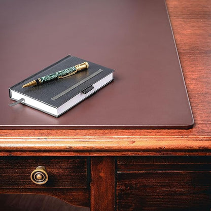 Dacasso 24" x 19" Chocolate Brown Leatherette Luxury Desk Mat Blotter w/Out - Image 3
