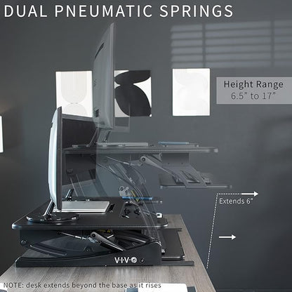 VIVO 48 inch Height Adjustable Large Stand Up Desk Converter, V Series - Image 5