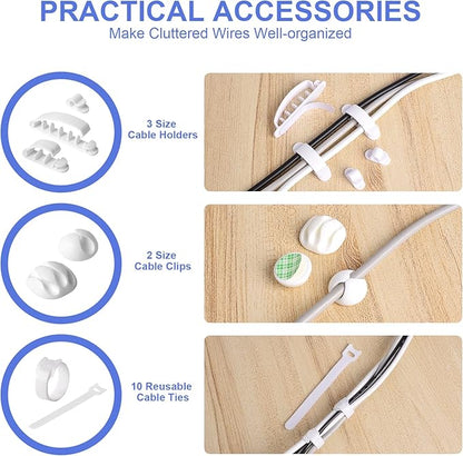 Cable Organizer Box Set of Three, Power Cover Cord Holder Surge Protector - Image 4
