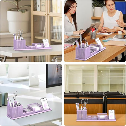 SUPEASY Pen Holder for Desk, 6 Piece Mesh Desk Organizer set for Office - Image 7