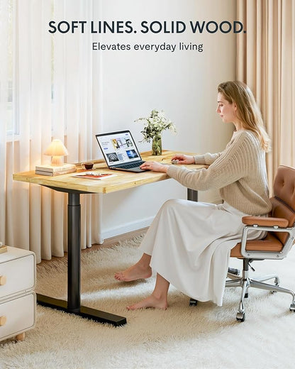 FLEXISPOT Solid Rubberwood Electric Standing Desk - Image 3