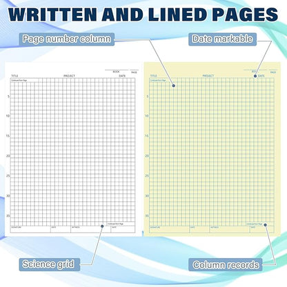 Affrolling 2 Pack Carbonless Lab Notebook Carbon Copy 8.5'' x 11'' 50 Set of - Image 3