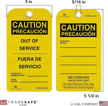 TRADESAFE Bilingual Out of Service Tags, Fuera de Servicio - Image 2