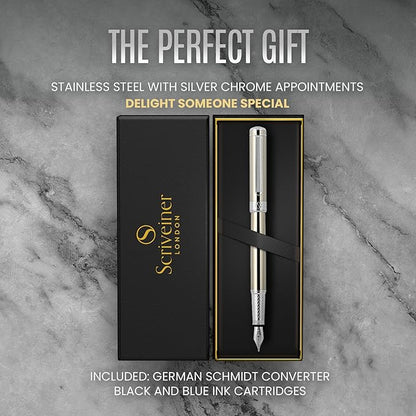 Scriveiner Stainless Steel Fountain Pen - Image 3