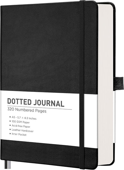 RETTACY Bullet Dotted Journal Notebook, 320 Numbered Pages, A5 Medium Size by RETTACY