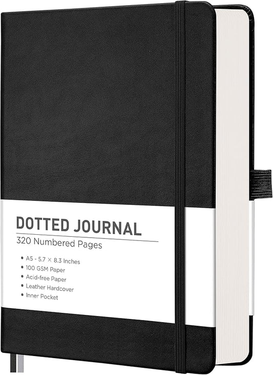 RETTACY Bullet Dotted Journal Notebook, 320 Numbered Pages, A5 Medium Size by RETTACY