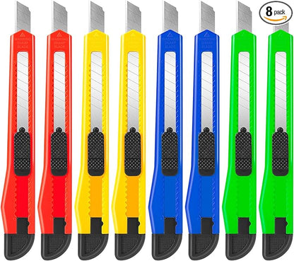 8 Pack Utility Knife Box Cutters Box Cutter Retractable, Compact Utility Knives by DIYSELF