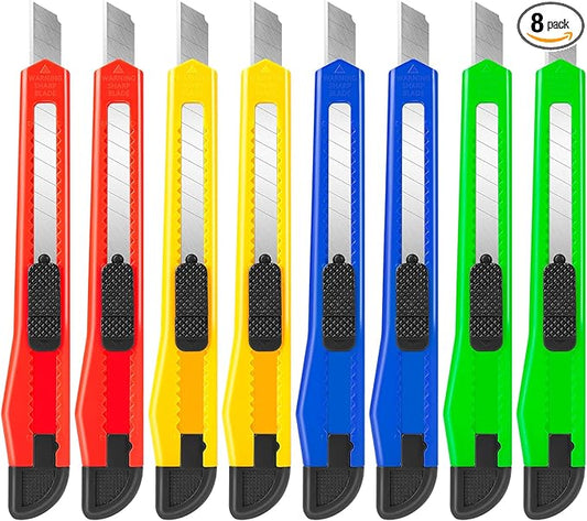 8 Pack Utility Knife Box Cutters Box Cutter Retractable, Compact Utility Knives by DIYSELF