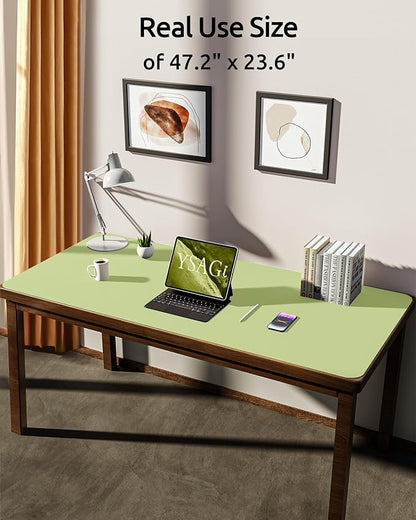 YSAGi Leather Desk Protector, Office Mat, Large Mouse Mat, Non-Slip PU Leather - Image 3