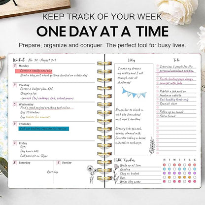 Undated Weekly and Monthly Planner – 12-Month To Do List Notebook Organizer - Image 3