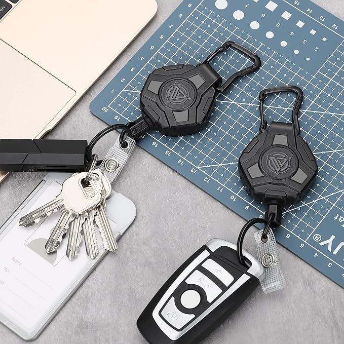 2 Pack Badge Reels Retractable, Heavy Duty Retractable Keychain, Tactical ID - Image 7