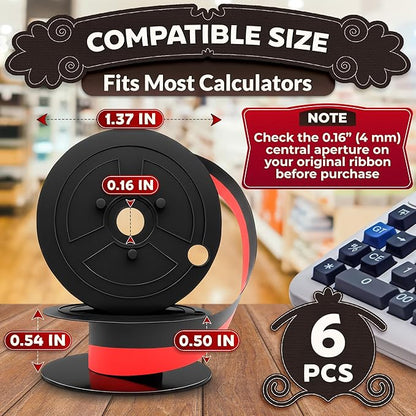 6 Pcs Sharp EL-1197PIII Calculator Ribbon – Canon MP11DX Calculator Rіbbon – - Image 2