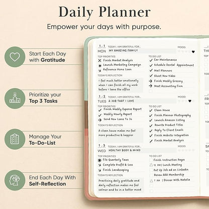Mantra Planner 2026 Planner, Daily Journal & Gratitude Journal All-In-One - Image 4