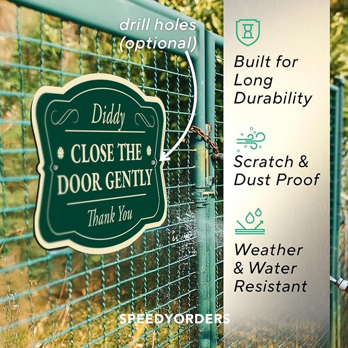Personalized Aluminum Outdoor Metal Signs, Custom Green 14x10 Driveway Sign - Image 6