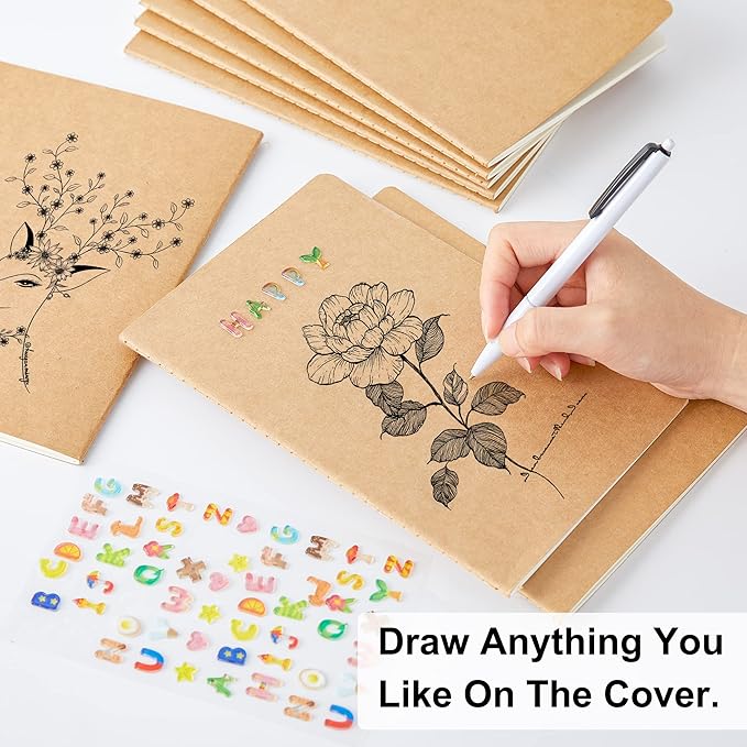 feela 60 Pack Kraft Notebooks Bulk, Lined Travel Journals Note Pad Notebooks - Image 3