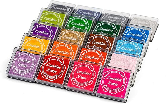 Lsushine Craft Ink Pad Stamps Partner DIY Color, 20 Colors Rainbow Finger Ink by Lsushine