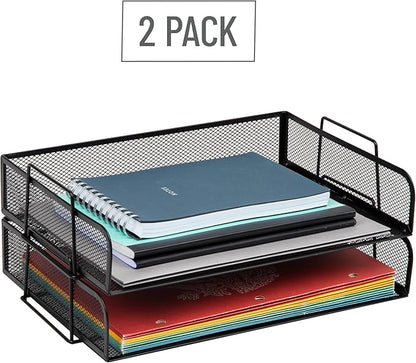 Mind Reader Stackable Paper Tray, Desktop Organizer, File Storage, Metal Mesh - Image 6