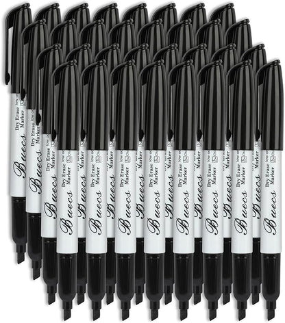 Buecs Black Dry Erase Markers, Chisel tip, Dry-Erase Boards, School Office by Buecs