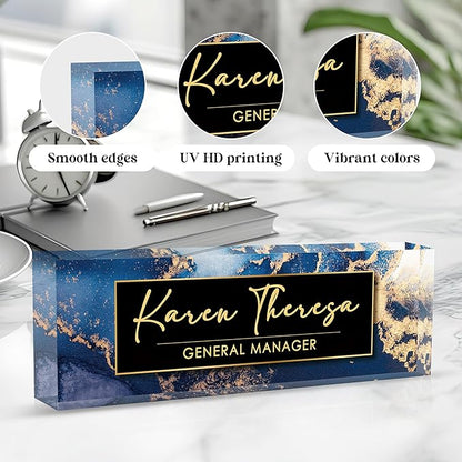 Custom Office Name Plate for Desk, Personalized Gifts for Men, Appreciation - Image 3