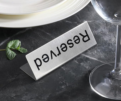 New Star Foodservice Stainless Steel Table Tent Sign, 4 x 1.5-Inch) - Image 5