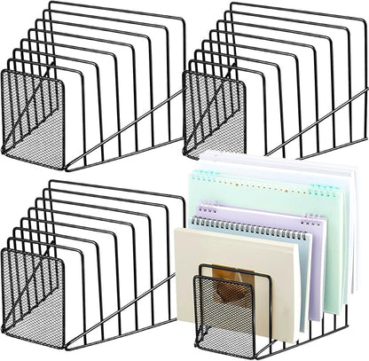 4 Pcs 7 Section Incline File Sorter Metal Wire Mesh File Rack by Chivertion